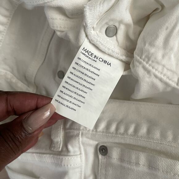 Club Monaco Mid Rise Skinny Jeans Womens 31x30 White Minimalist Coastal Classic - Picture 6 of 10